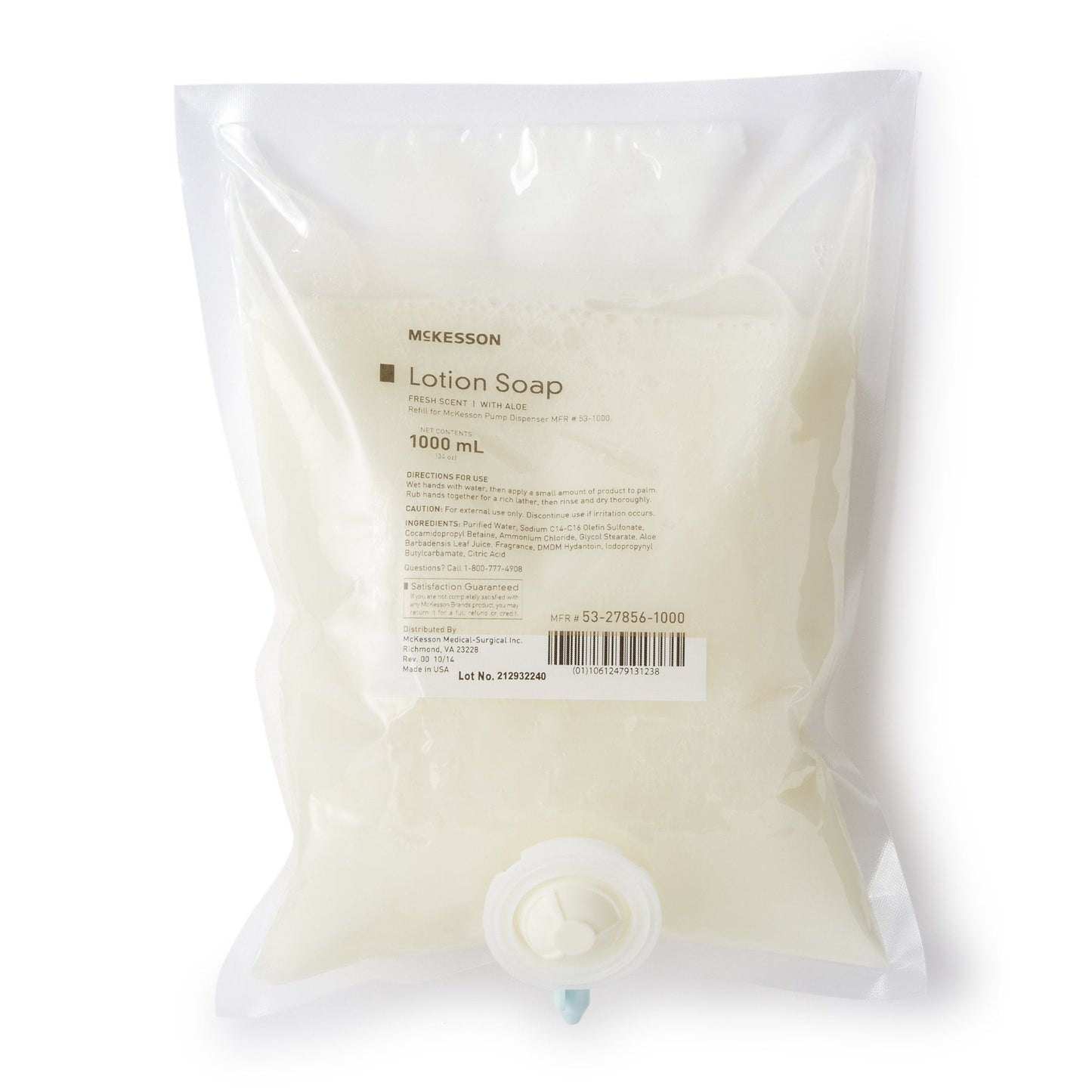 McKesson Lotion Soap, 1,000ml Refill Bag, Fresh Scent 53-27856-1000