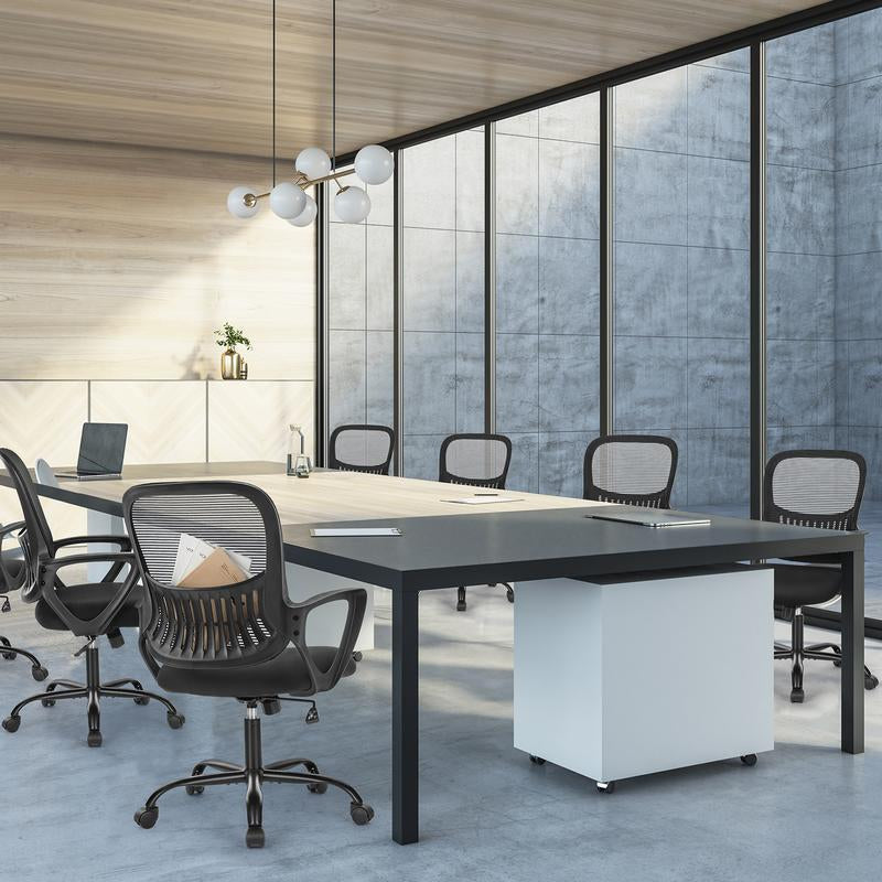 【Deal】Sweetfurniture Office Chair, Desk Chair, Ergonomic Home Office Desk Chairs, Computer Chair with Comfortable Armrests, Mid-Back Task