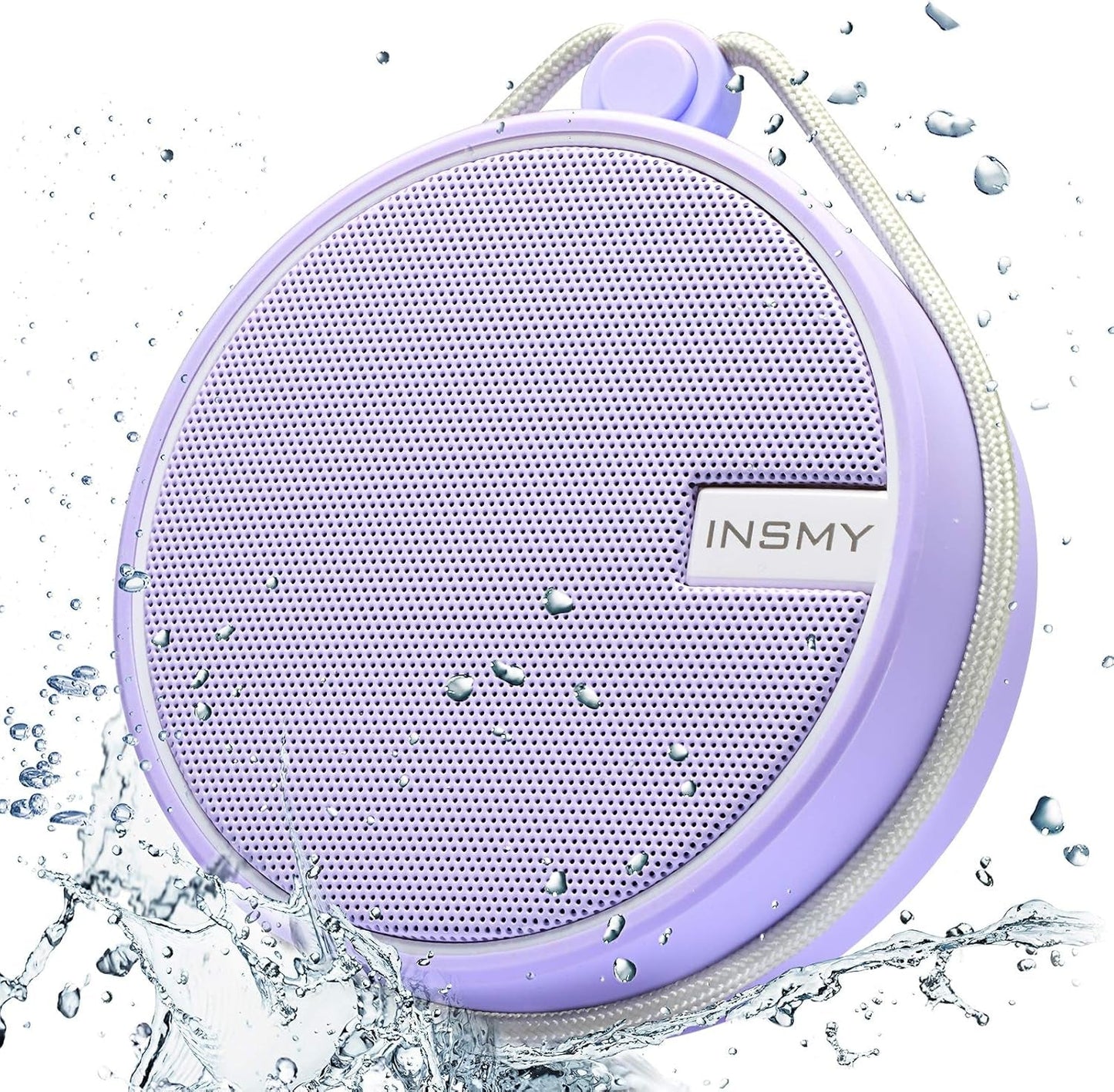 INSMY C12 IPX7 Waterproof Shower Bluetooth Speaker, Portable Small Speaker, Speakers Bluetooth Wireless Loud Clear Sound Support TF Card Suction Cup for Kayak Canoe Beach Gift (Black)