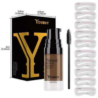Brow Gel & 4-Prong Eyebrow Pen Set - Smudge-Proof & Water-Resistant for Long-Lasting, Natural-Looking Brows