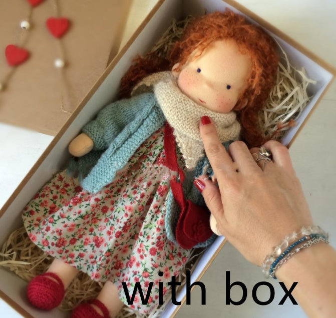 Handmade Plush Doll Golden Curly Girl Finished Product