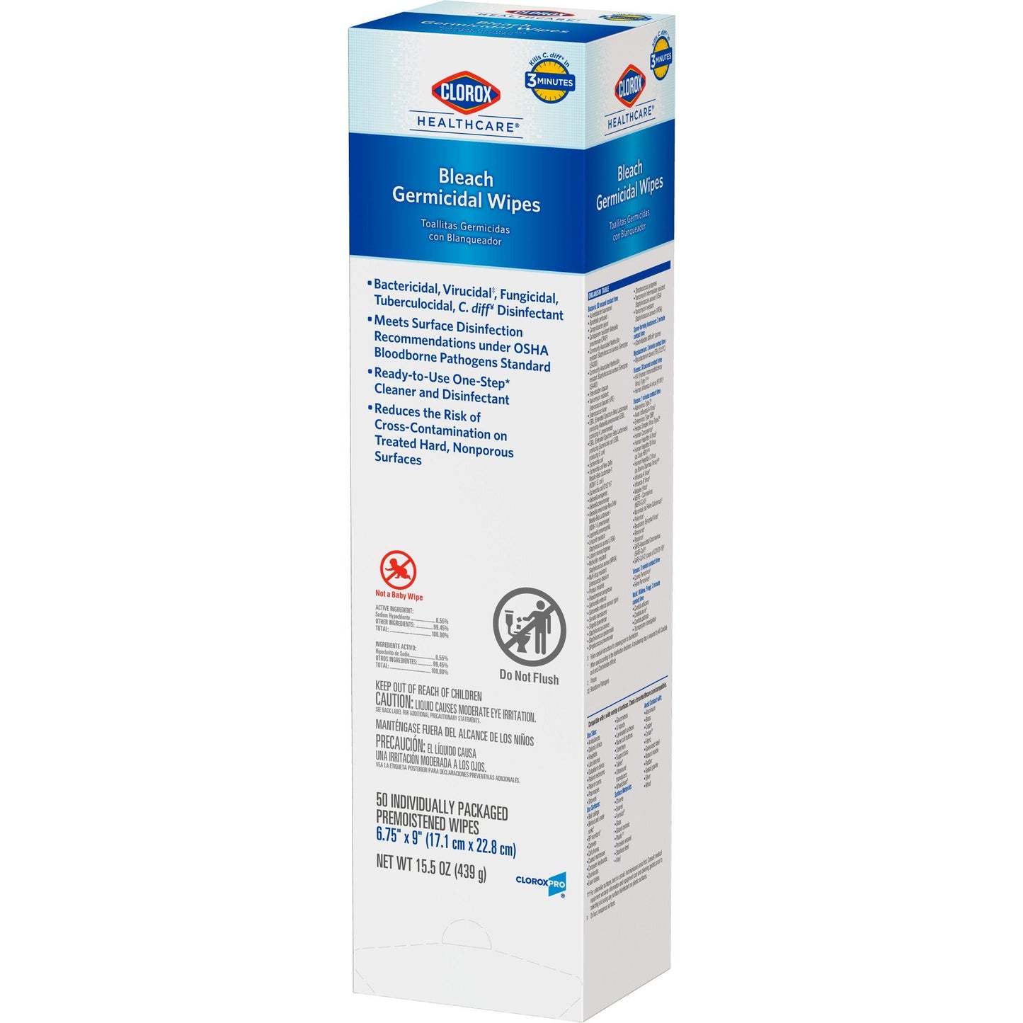 Clorox Healthcare® Bleach Germicidal Wipes, Individual Packets Box of 50 31424