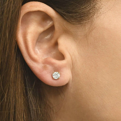 0.25 Ct T.W. Natural Diamond Studs in 14k White or Yellow Gold