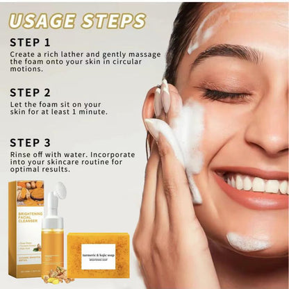 Turmeric Cleansing Duo: Mousse & Soap for Radiant Skin - Perfect Father's Day Gift!