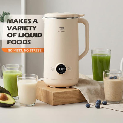 8-In-1 Multifunctional Automatic Nut Milk Machine&Coffee Maker, 27Oz Auto Self-Cleaning, Baby Food, Delay Start, Keep Warm, Boil Water – Stainless Steel, White,Soy Milk Maker for Homemade Almond, Oat, Coconut, Juice, Milkshake, Grains, Creamy Soup,Gifts