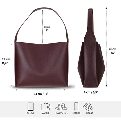 Stella Leather Women’s Tote Bag – Genuine Leather Shoulder Bag for Everyday Elegance | Minimal & Handcrafted