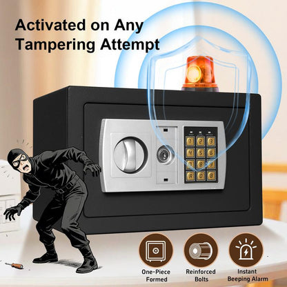 Valentine'S Day Gift: Mini Safe Box with Key & Password Lock, Double Protection Security Safe for Home Office Hotel, Perfect Gift for Him/Her to Store Cash Jewelry Watch