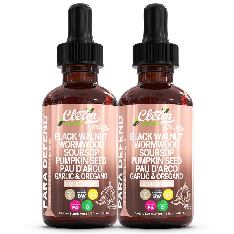 Para Defend Black Walnut Liquid Drops with Sweet Wormwood, Soursop, Garlic, Pumpkin Seed, Pau D'Arco, Oregano, Turmeric, Berberine and Neem Tincture