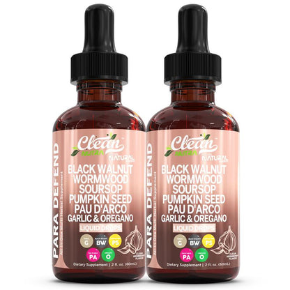 Para Defend Black Walnut Liquid Drops with Sweet Wormwood, Soursop, Garlic, Pumpkin Seed, Pau D'Arco, Oregano, Turmeric, Berberine and Neem Tincture
