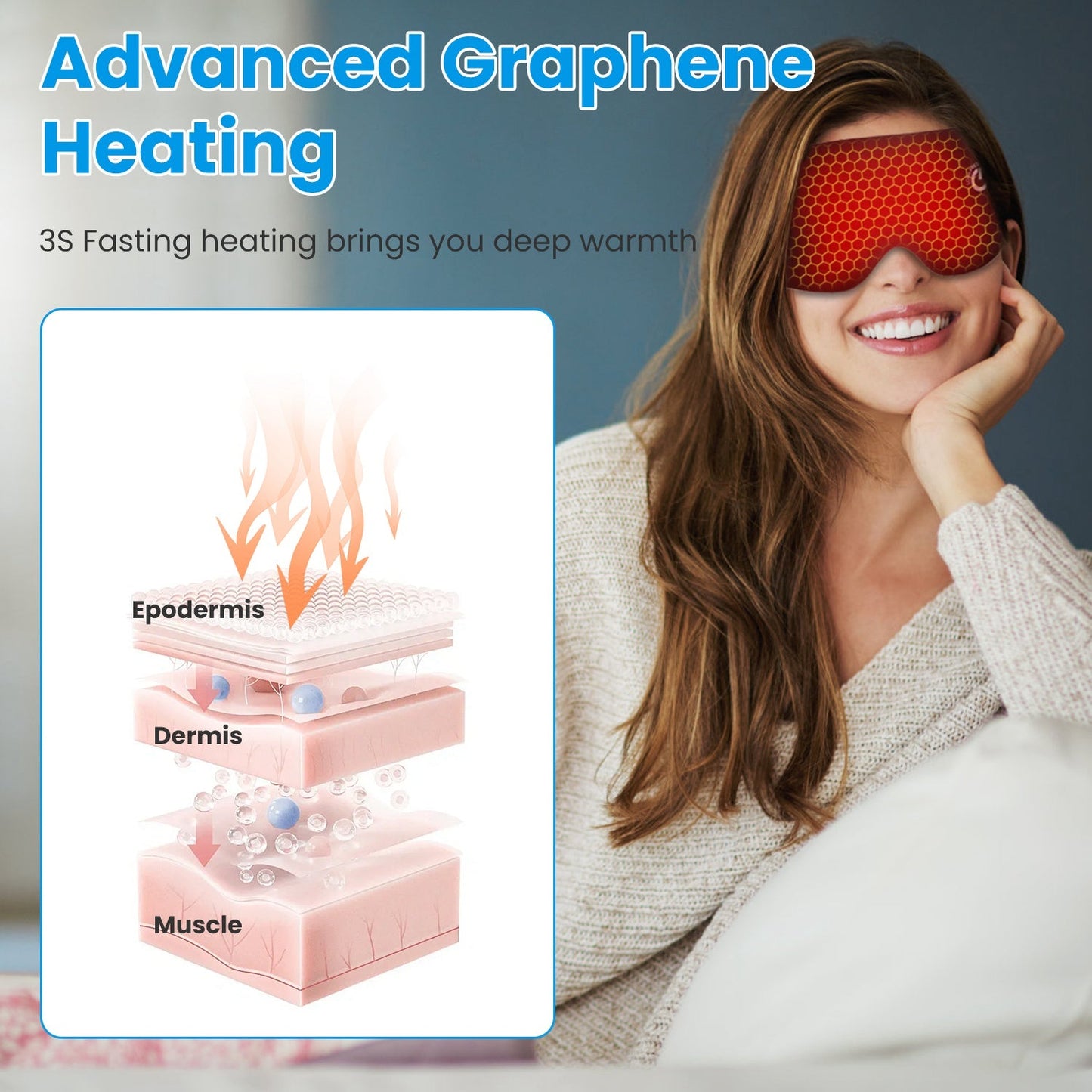 Cordless Heated Eye Mask Silk Sleep Eye