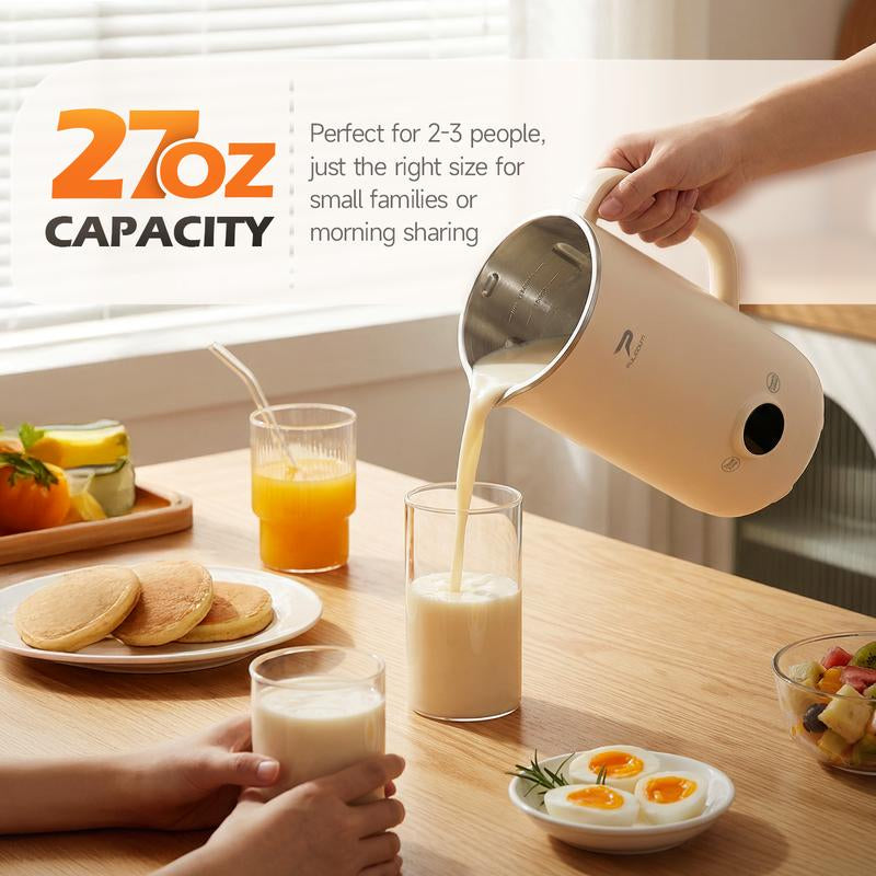 8-In-1 Multifunctional Automatic Nut Milk Machine&Coffee Maker, 27Oz Auto Self-Cleaning, Baby Food, Delay Start, Keep Warm, Boil Water – Stainless Steel, White,Soy Milk Maker for Homemade Almond, Oat, Coconut, Juice, Milkshake, Grains, Creamy Soup,Gifts