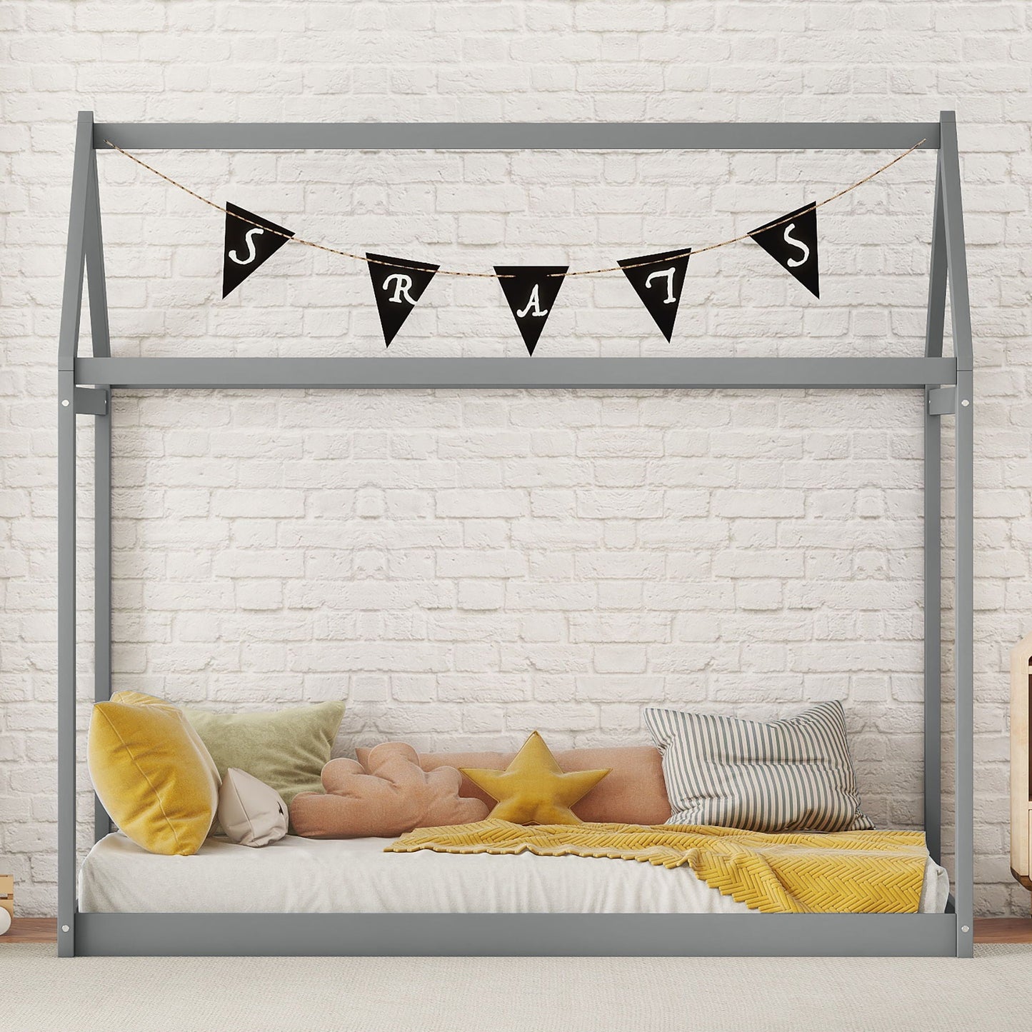 Wooden House Shaped Bed