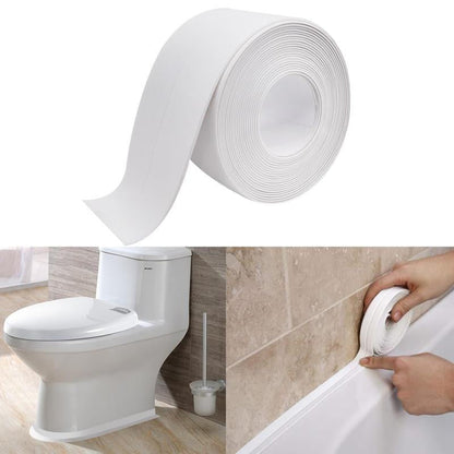 White Waterproof Caulk Tape 3.2M Self-Adhesive Sealing Tape for Bathroom Kitchen Sink Toilet Tub Edges Easy Application & Durability
