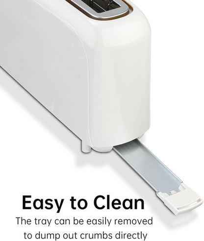 Fits-Anywhere 750W Slim Toaster with 6 Shade Settings, Cancel, Reheat & Defrost, Removable Crumb Tray - Perfect Toast Every Time!