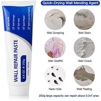 Drywall Patch Repair Kit, 250G Wall Mending Agent, Multi-Functional Quick-Drying Wall Repair Paste, Adhesive, Heavy Duty, Concrete Sealant Waterproof, Self Adhesive