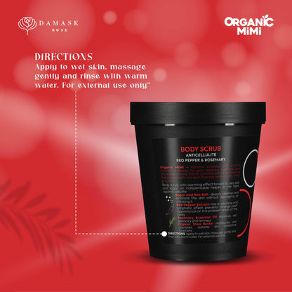 Organic Mimi, Body Scrub Anticellulite Red Pepper & Rosemary, 250 g