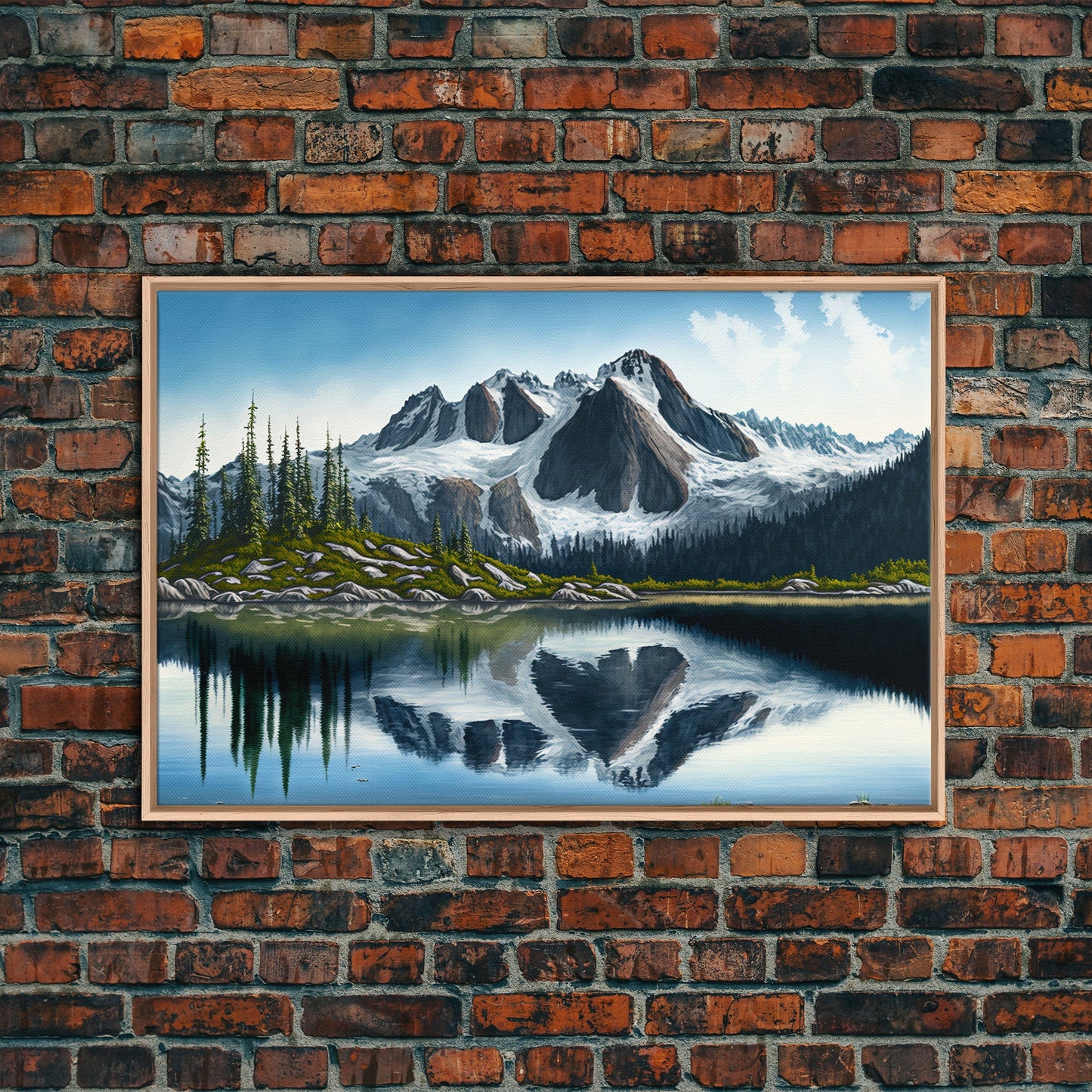 Pine Tree Forest, Winter Art, Framed Canvas Print, framed wall art, living room above sofa art