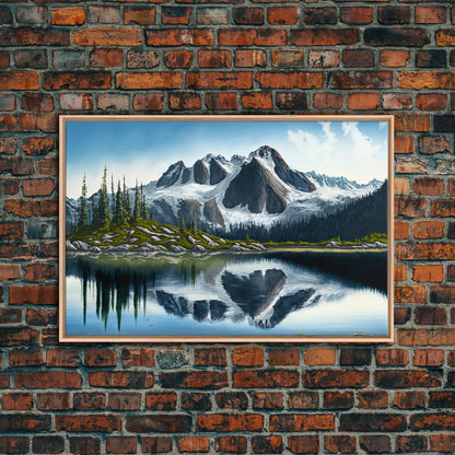 Pine Tree Forest, Winter Art, Framed Canvas Print, framed wall art, living room above sofa art
