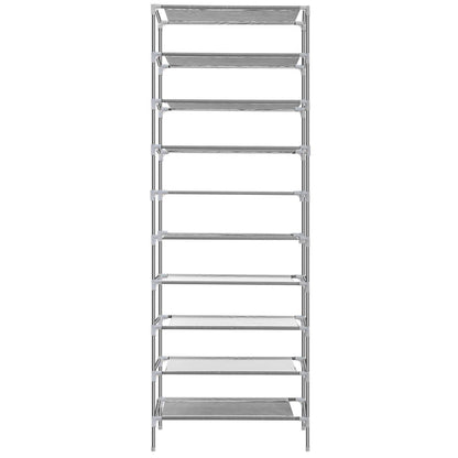 10-Tier Shoe Rack Shelves 27 Pairs Shoes Organizer