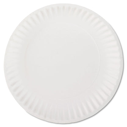 AJM Packaging Corporation White Paper Plates, 9" dia, 100/Pack