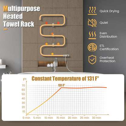 100W Electric Towel Warmer Drying Rack