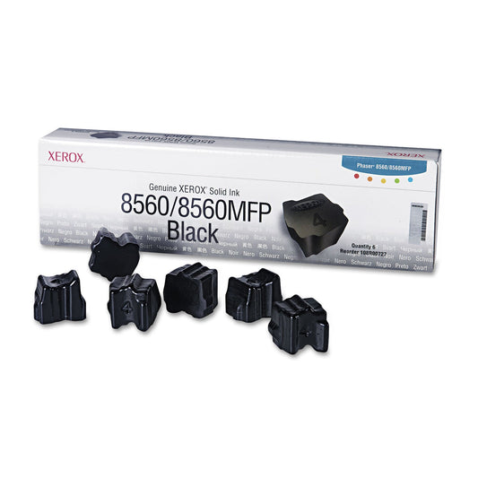 Xerox 108R00727 Solid Ink Stick, 6,800 Page-Yield, Black, 6/Box