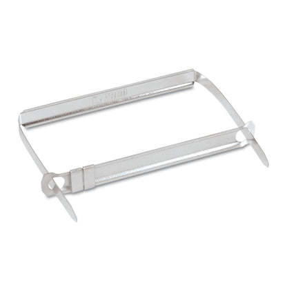 ACCO Standard Two-Piece Two-Prong Paper Fastener Base and Compressor Sets, 2" Capacity, 2.75" Center to Center, Silver, 50/Box