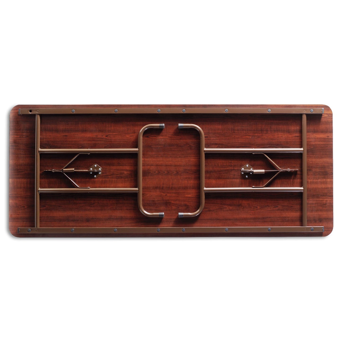 Alera Wood Folding Table, Rectangular, 71.88w x 29.88d x 29.13h, Mahogany