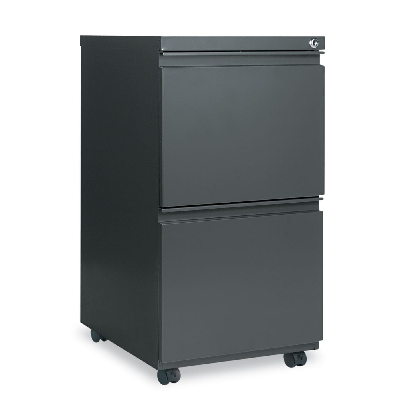 Alera File Pedestal with Full-Length Pull, Left or Right, 2 Legal/Letter-Size File Drawers, Charcoal, 14.96" x 19.29" x 27.75"