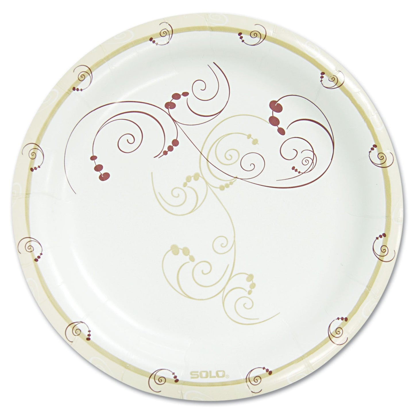 Dart Symphony Paper Dinnerware, Mediumweight Plate, 8.5" dia, Tan, 125/Pack, 4 Packs/Carton
