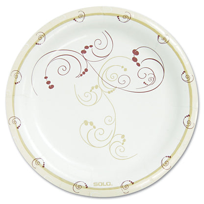 Dart Symphony Paper Dinnerware, Mediumweight Plate, 8.5" dia, Tan, 125/Pack, 4 Packs/Carton
