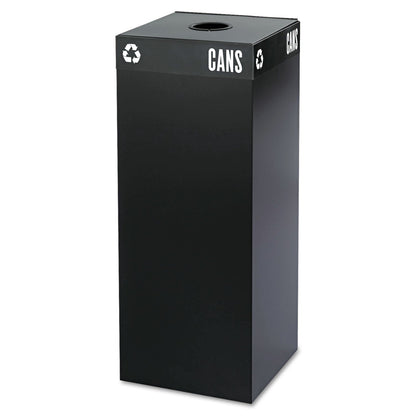Safco Public Square Recycling Container Lid, Circular Opening, 15.25w x 15.25d x 2h, Black