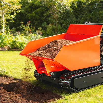 1100lbs Capacity 10HP Gas Powered Track Mini Dumper