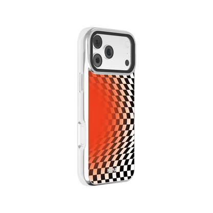 Sunflare | Orange Checkered Optical Illusion iPhone Case