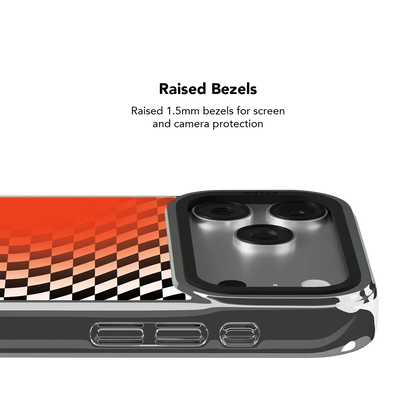Sunflare | Orange Checkered Optical Illusion iPhone Case