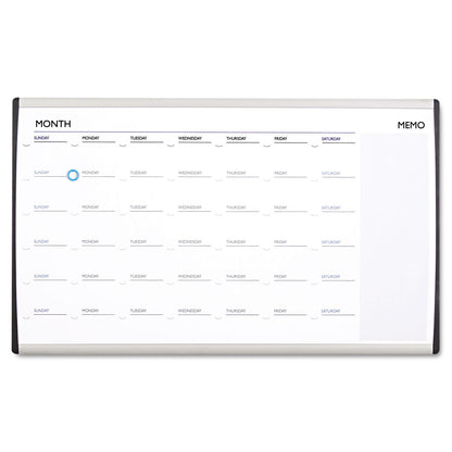 Quartet Magnetic Dry-Erase Calendar, 18 x 30, White Surface, Silver Aluminum Frame