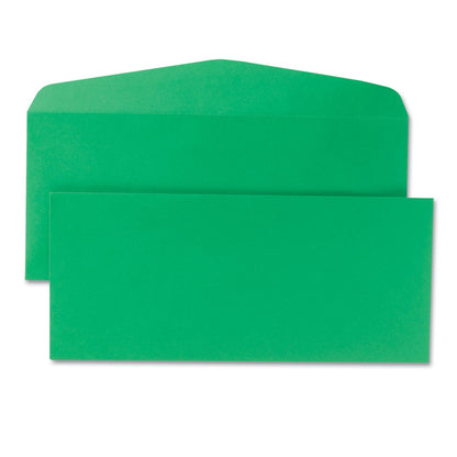 Quality Park Colored Envelope, #10, Commercial Flap, Gummed Closure, 4.13 x 9.5, Green, 25/Pack