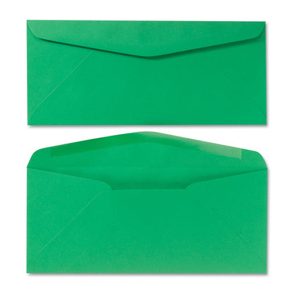Quality Park Colored Envelope, #10, Commercial Flap, Gummed Closure, 4.13 x 9.5, Green, 25/Pack