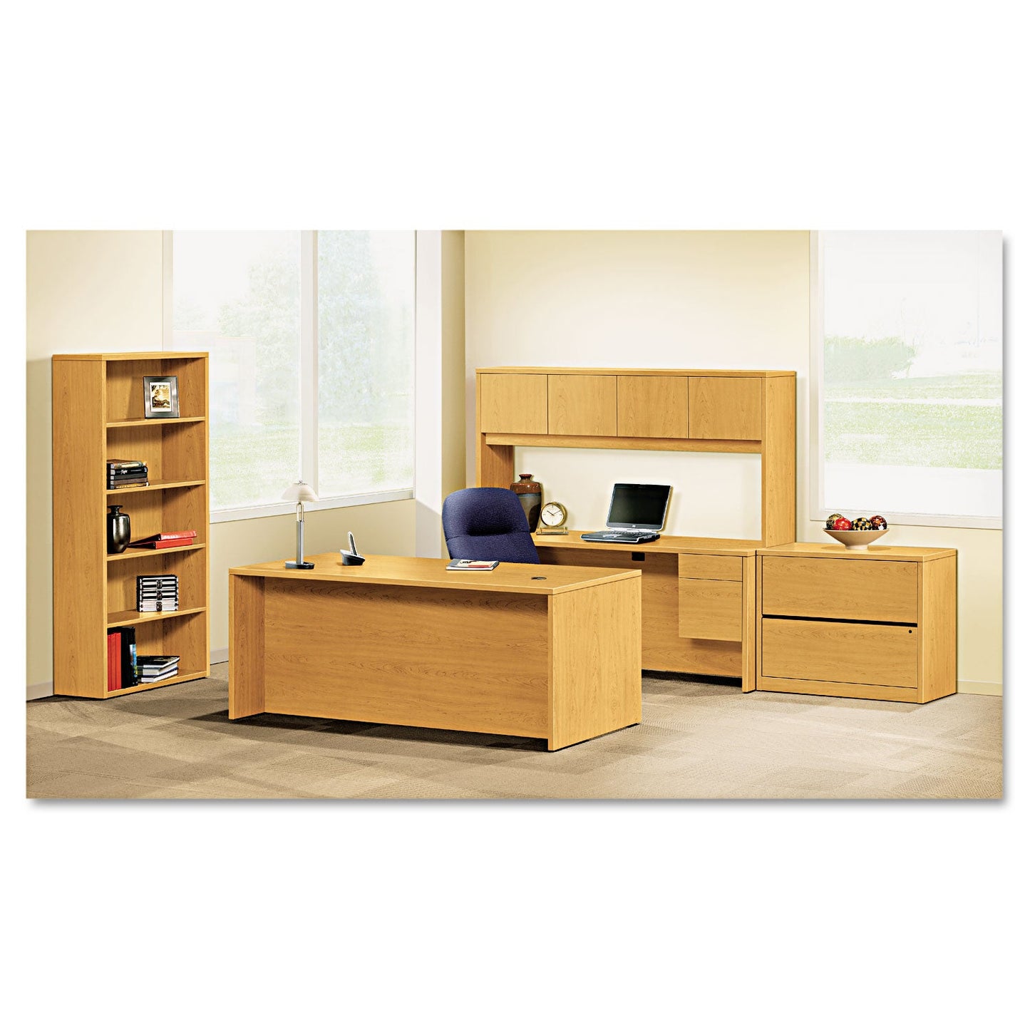 HON 10500 Series Double Pedestal Desk, 72" x 36" x 29.5", Harvest