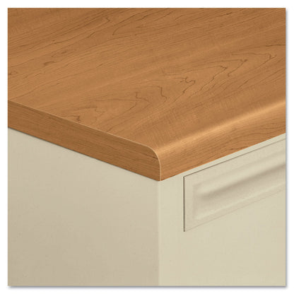 HON 38000 Series Left Pedestal Desk, 72" x 36" x 29.5", Harvest/Putty