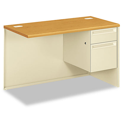 HON 38000 Series Flush Return, Right, 48w x 24d x 29.5h, Harvest/Putty