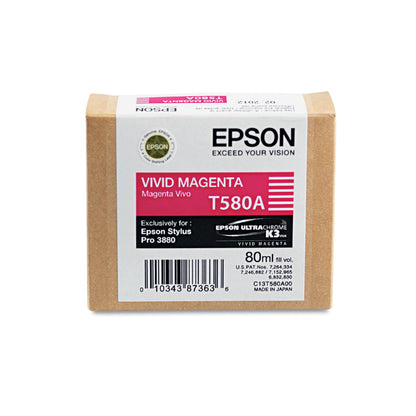 Epson T580A00 UltraChrome K3 Ink, Vivid Magenta