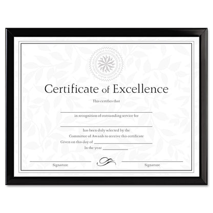 DAX Value U-Channel Document Frame with Certificate, 8.5 x 11, Black