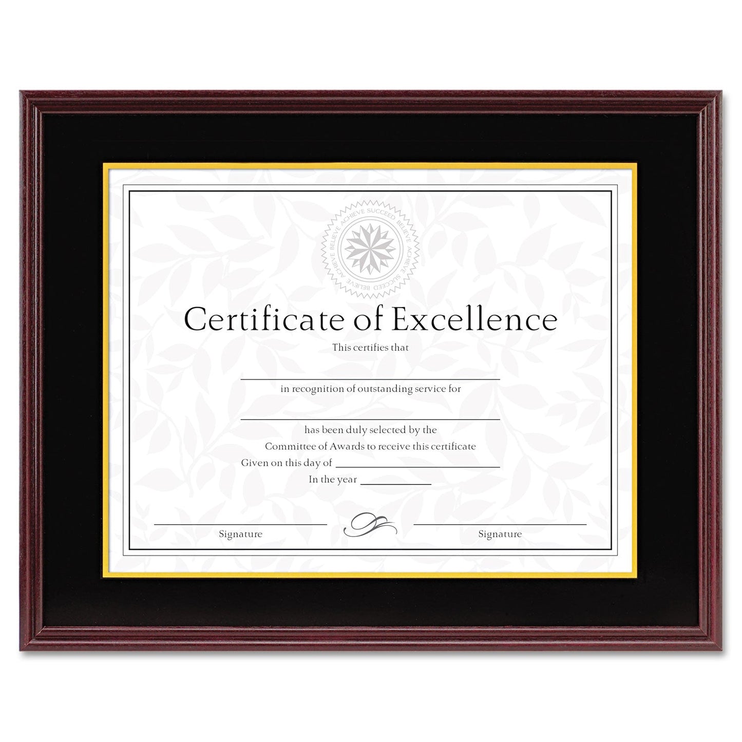 DAX Hardwood Document/Certificate Frame w/Mat, 11 x 14, 8.5 x 11, Mahogany