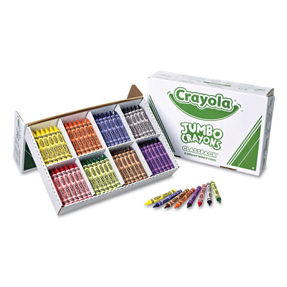 Crayola Jumbo Classpack Crayons, 25 Each of 8 Colors, 200/Set