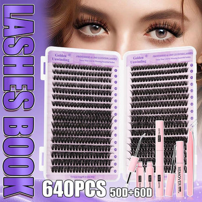 High-Capacity False Eyelashes in Various Styles, D-Curved Design, Easy DIY Personal False Eyelashes, Including Adhesives and Sealants, as Well as Tools for Attaching the False Eyelashes. DIY False Eyelash Extension Kit, Suitable for Daily Use, Parties
