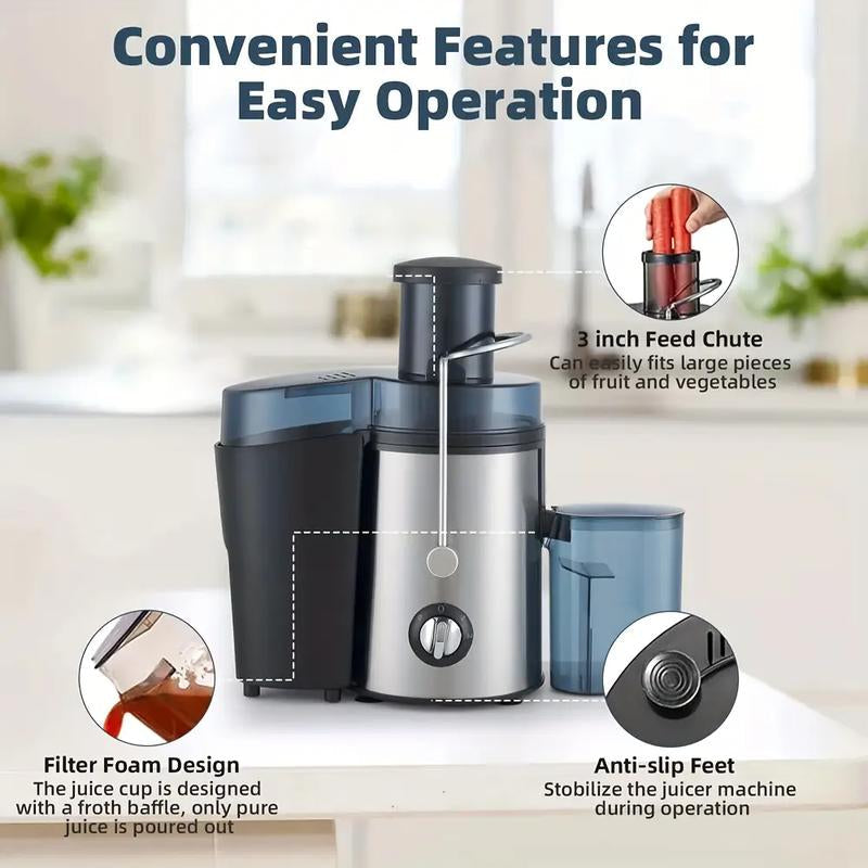 800W Multifunctional Centrifugal Juicer with Residue & Juice Separation Compact Design Efficient Juice Extraction Durable Structure for Fruits & Vegetables Ninja Chef Slow Masticating Cold Press