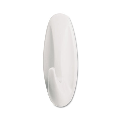 Command General Purpose Hooks, Large, 5 lb Cap, White, 1 Hook and 2 Strips/Pack