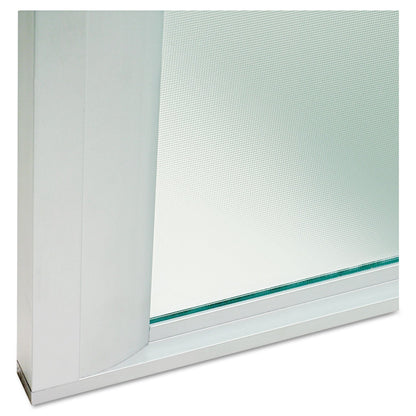 Alera Glass Door Set With Silver Frame For 72" Wide Hutch, 17w x 16h, Clear, 4 Doors/Set