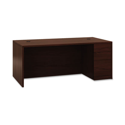 HON 10500 Series "L" Workstation Right Pedestal Desk with Full-Height Pedestal, 72" x 36" x 29.5", Mahogany